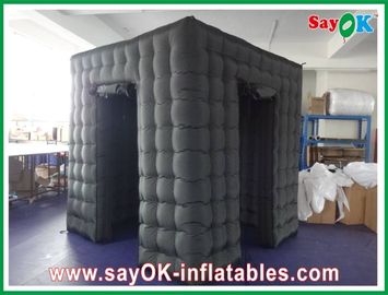 Photo Booth Wedding Props Versatile Black Inflatable Photo Booth With Two Doors Fire-Resistant Cloth