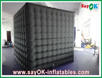 Photo Booth Wedding Props Versatile Black Inflatable Photo Booth With Two Doors Fire-Resistant Cloth