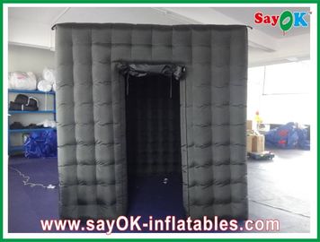 Photo Booth Wedding Props Versatile Black Inflatable Photo Booth With Two Doors Fire-Resistant Cloth