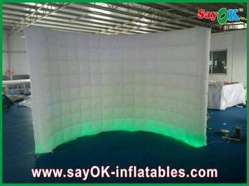 White Inflatable Led Light Curved Wall L3 X W1.5 X H2m With Blower Inflatable Work Tent