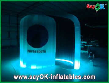 Event Booth Displays Black Inside Inflatable Rounded Photo Booth 3 X 2 X 2.3m With Led Lights