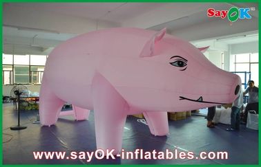 Giant Pink Inflatable Pig Cartoon Customized For Advertising