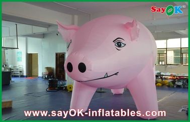 Giant Pink Inflatable Pig Cartoon Customized For Advertising