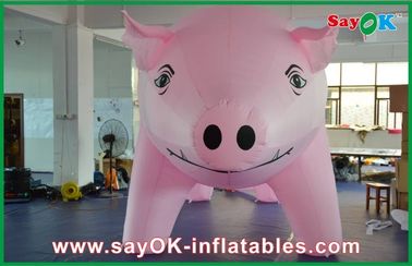 Giant Pink Inflatable Pig Cartoon Customized For Advertising