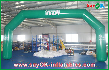 Green Inflatable Finish Arch Customized Logo Printing 0.4mm PVC