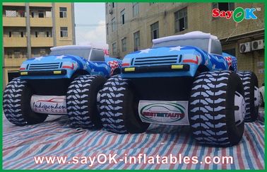 Blue 5M Inflatable Jeep Car 210D Oxford Cloth For Adversting