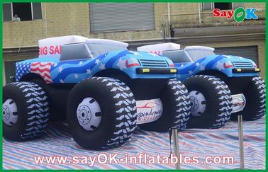 Blue 5M Inflatable Jeep Car 210D Oxford Cloth For Adversting