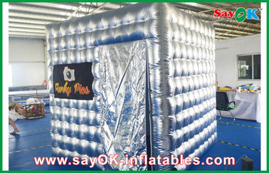 Mobile Photo Booth Silver Inflatable Photo Booth Oxford Cloth Waterproof With Light