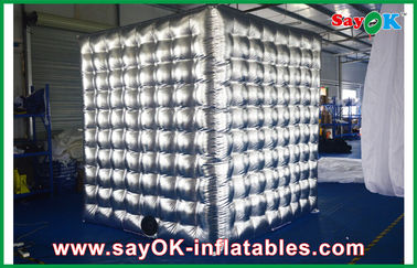 Inflatable Photo Studio Silver 2 Doors Inflatable Photo Booth , 210D Oxford Cloth UL Blower Cube Photo Booth