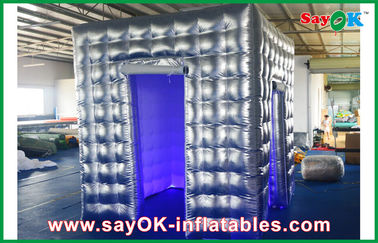 Inflatable Photo Studio Silver 2 Doors Inflatable Photo Booth , 210D Oxford Cloth UL Blower Cube Photo Booth