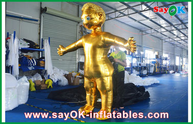 Golden Man Cloth Inflatable Cartoon Characters For Birthday Parties