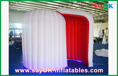 Portable Photo Booth Durable White Inflatable Photobooth , Lighting Blow-Up Photo Booth Tent