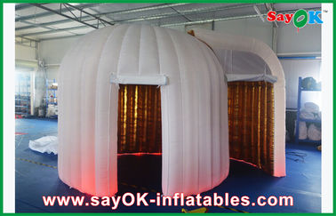 Inflatable Party Decorations Golden Inflatable Photobooth Two Doors With Lighting Air Blower