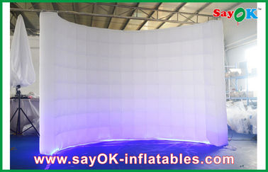 Inflatable Work Tent Event / Wedding Party Inflatable Air Tent , Led Lighting Curved White Inflatable Wall