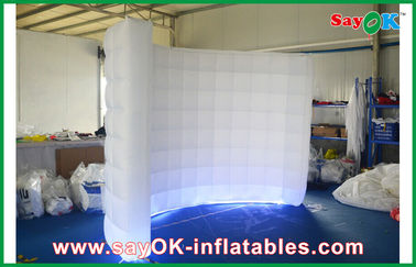 Inflatable Work Tent Event / Wedding Party Inflatable Air Tent , Led Lighting Curved White Inflatable Wall