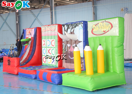 Inflatable Lawn Games Interactive Carnival Inflatable Sports Games Basketball Shooting Tic-Tac-Toe Ring Throwing