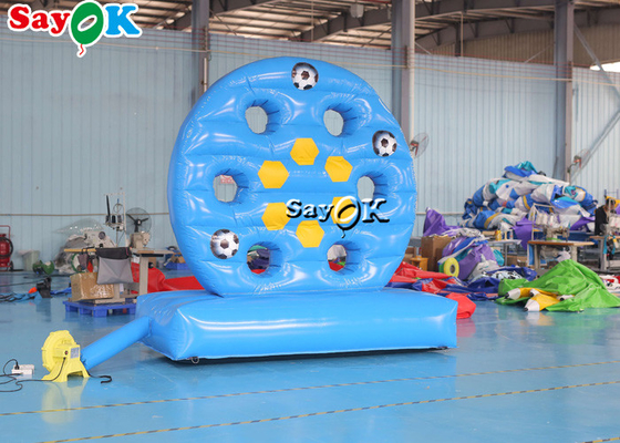 Inflatable Football Toss Game 9.84ft Blue Inflatable Football Darts Kids Outdoor Shooting Game