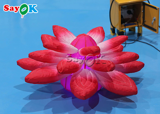 3.28ft Lobby Stage Decoration With Red Inflatable Lights Hanging Lotus
