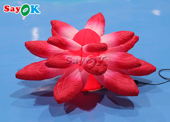 3.28ft Lobby Stage Decoration With Red Inflatable Lights Hanging Lotus