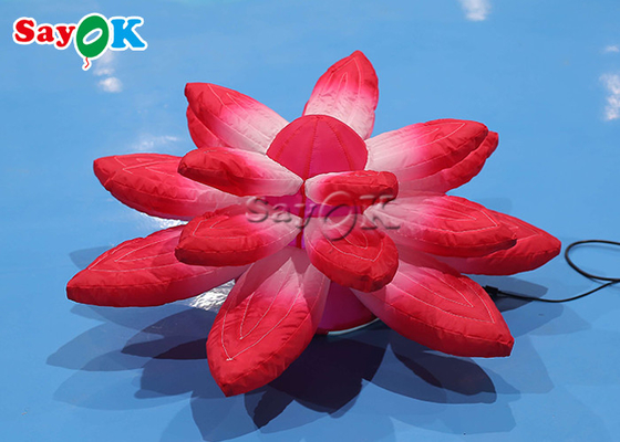 3.28ft Lobby Stage Decoration With Red Inflatable Lights Hanging Lotus
