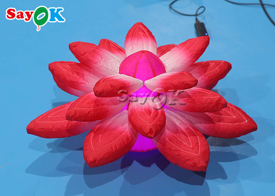 3.28ft Lobby Stage Decoration With Red Inflatable Lights Hanging Lotus