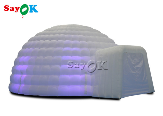 White Inflatable Igloo Dome Tent With Led Lights For Wedding Events
