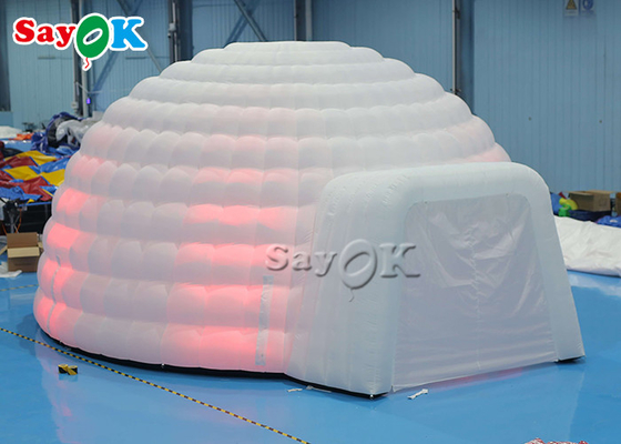 White Inflatable Igloo Dome Tent With Led Lights For Wedding Events