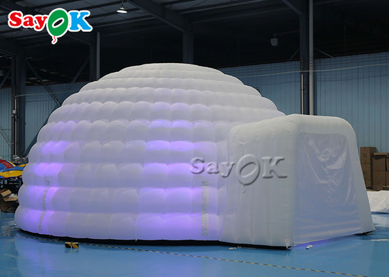 White Inflatable Igloo Dome Tent With Led Lights For Wedding Events