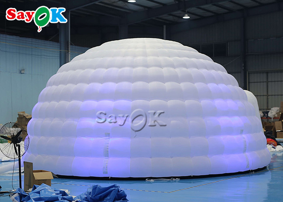 White Inflatable Igloo Dome Tent With Led Lights For Wedding Events