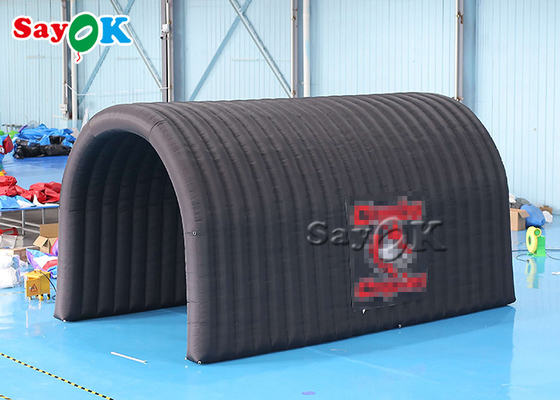 Tarpaulin Inflatable Medical Tent Black Outdoor Dome Passport Portable Event Entryway With LED Lights