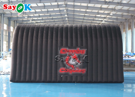 Tarpaulin Inflatable Medical Tent Black Outdoor Dome Passport Portable Event Entryway With LED Lights