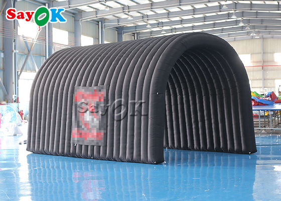 Tarpaulin Inflatable Medical Tent Black Outdoor Dome Passport Portable Event Entryway With LED Lights