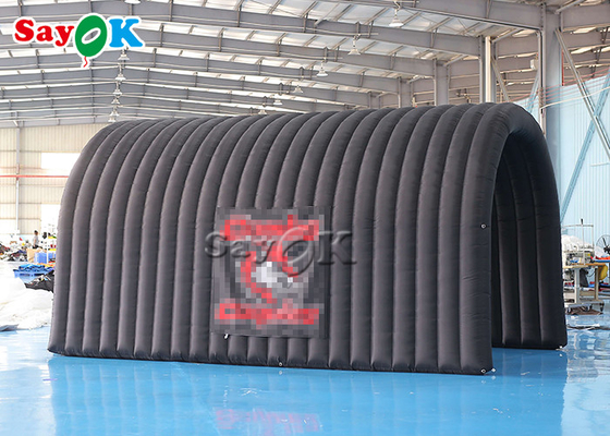 Tarpaulin Inflatable Medical Tent Black Outdoor Dome Passport Portable Event Entryway With LED Lights