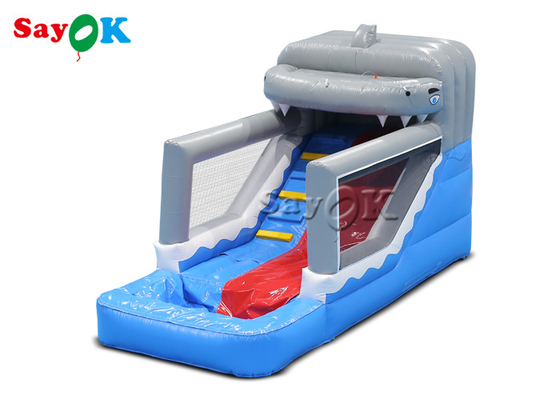 Small Inflatable Slide Toddler PVC Inflatable Shark Wet And Dry Slide For Amusement Park