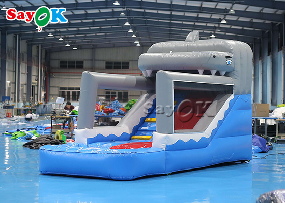 Small Inflatable Slide Toddler PVC Inflatable Shark Wet And Dry Slide For Amusement Park