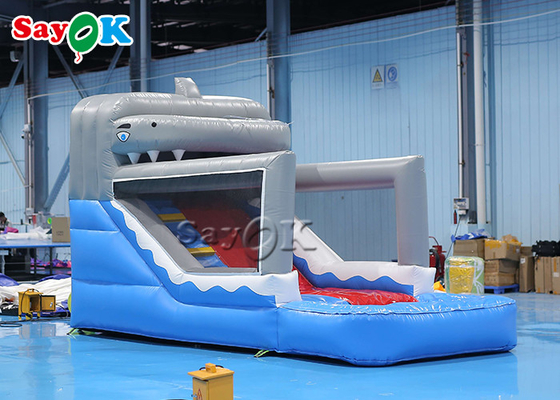 Small Inflatable Slide Toddler PVC Inflatable Shark Wet And Dry Slide For Amusement Park