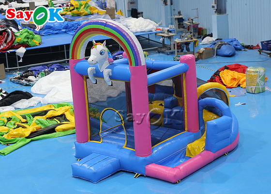 Small Kids PVC Unicorn Inflatable Bounce House Indoor Blow Up Trampoline