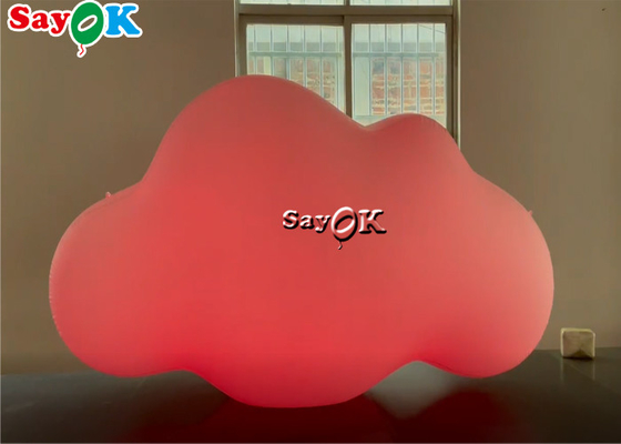 ROHS Custom Inflatable Products Ceiling Hanging PVC Cloud Balloon With LED Lights