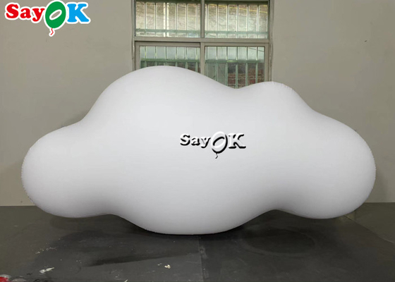 210D Oxford Custom Inflatable Products Ceiling Hanging PVC Cloud Balloon With LED Lights
