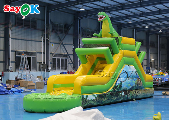 Inflatable Jumping Bouncer Inflatable Dinosaur Slide Themed Inflatable Water Slide 9.3x2x3.5mH Logo Printing