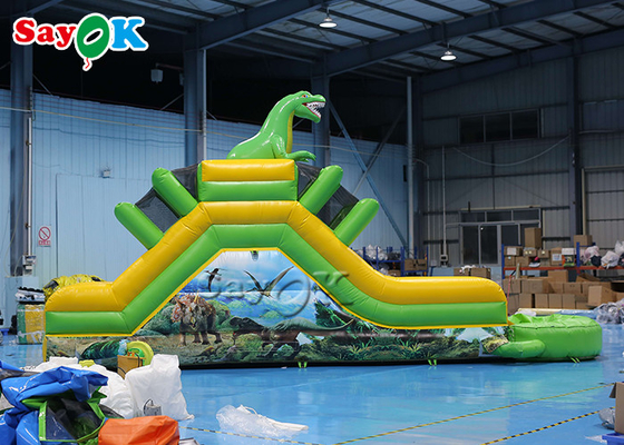 Inflatable Jumping Bouncer Inflatable Dinosaur Slide Themed Inflatable Water Slide 9.3x2x3.5mH Logo Printing