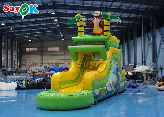 Inflatable Bouncy Slides Bounce House Portable Inflatable Bouncer Slide Gorilla Themed Blow Up Water Slide