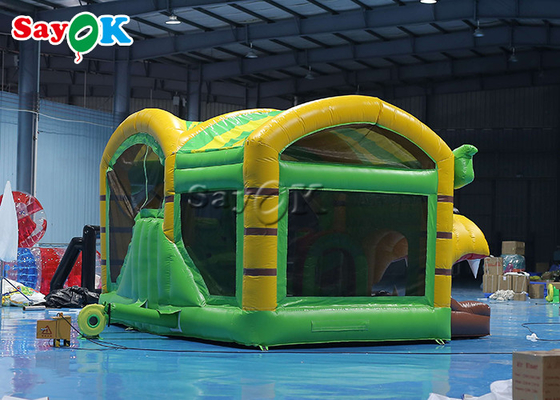 Lion Theme Tarpaulin Inflatable Bounce Slide For Backyard Public