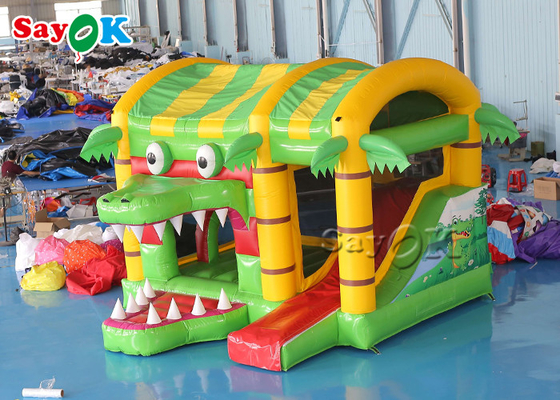 Small Multifunctional Crocodile Inflatable Bounce Castle House Slide Customized For Kids