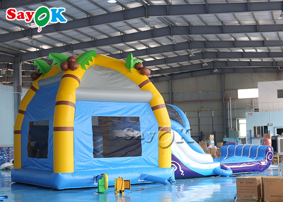 Shark Themed Inflatable Bounce House Children 'S Playground With Slides