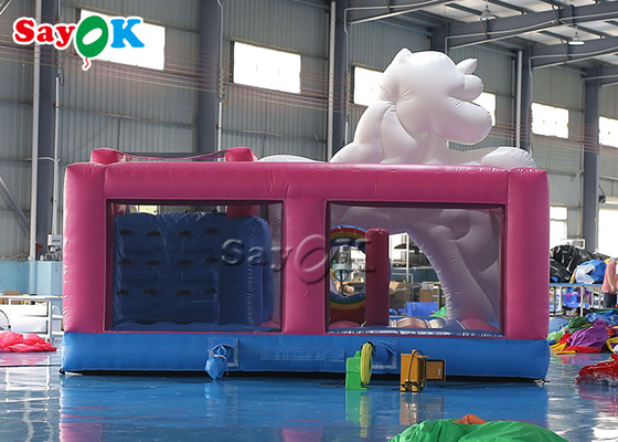 Unicorn Themed Inflatable Trampoline For Kids Birthday Party Games