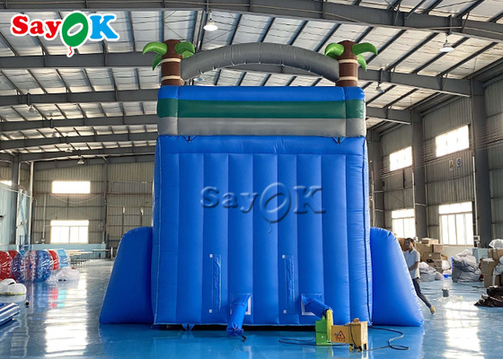 Bouncy Slides Custom Backyard Palm Tree Themed Inflatable Water Slide With Splash Pool