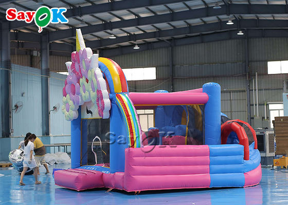 Sayok Flower Theme Inflatable Bouncing Trampoline With Slide Inflatable Bounce House Bouncing Jumpers