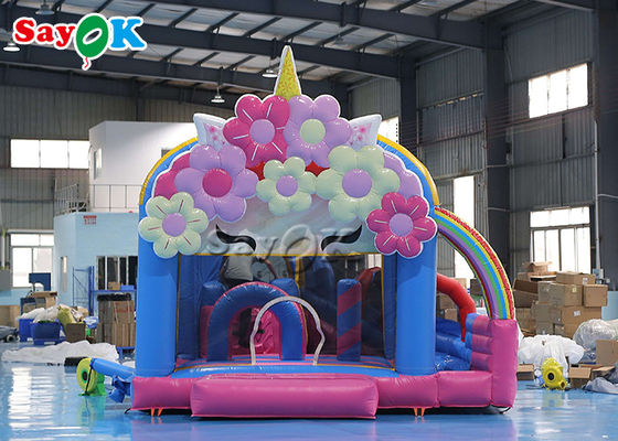 Sayok Flower Theme Inflatable Bouncing Trampoline With Slide Inflatable Bounce House Bouncing Jumpers