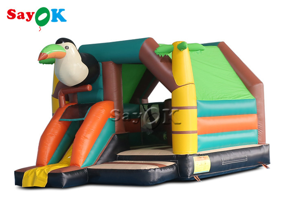 Colorful Jumping Bouncy Castle Animal Theme Woodpecker Bounce House Slide Combo